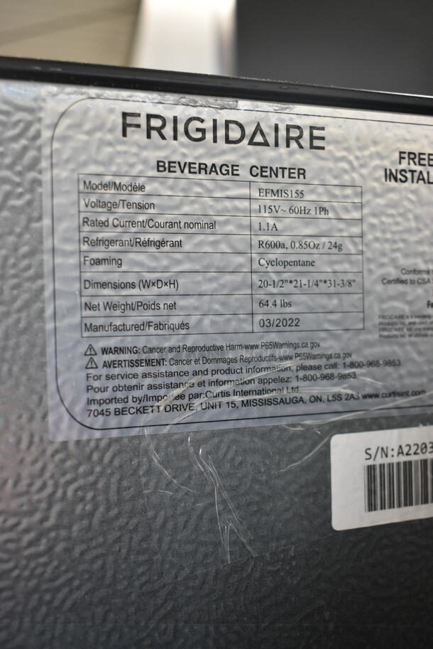Frigidaire EFMIS155 Mini Cooler Merchandiser. 115 Volts, 1 Phase. Tested and Working! - Image 4 of 4