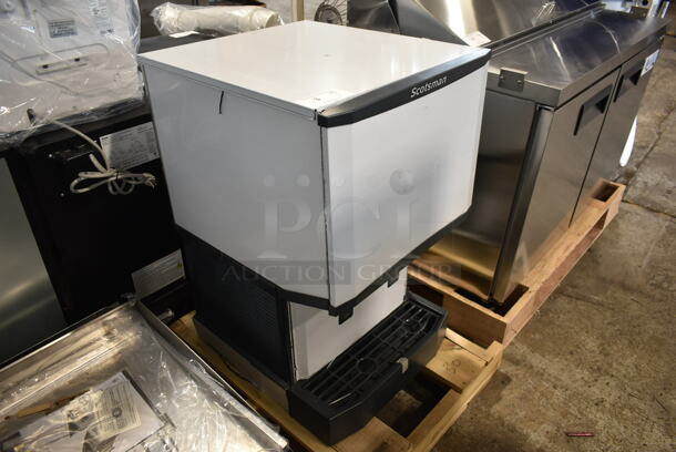 BRAND NEW SCRATCH AND DENT! 2023 Scotsman HID525A-1 Meridian Stainless Steel Commercial Countertop Ice Machine and Ice / Water Dispenser. 25 lb. Bin Storage. 115 Volts, 1 Phase. - Image 2 of 5