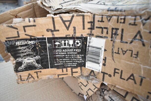 PALLET LOT of 14 BRAND NEW SCRATCH AND DENT! Items Including Flat FBT2093A01 Table Feet and Column Top, 1643042TFGRY Lancaster Table & Seating 30" x 42" Rectangular Thermo-Formed MDF Table Top with Gray Wood Finish, 4 Box 164TCOLROD25 Lancaster Table & Seating 25 3/16" Standard Height Table Base Column and Rod, 4 3493030TCB Lancaster Table & Seating 30" x 30" Laminated Square Table Top Reversible Cherry / Black, 600T2436G Regency 24" x 36" 18-Gauge 304 Stainless Steel Commercial Work Table with Galvanized Legs and Undershelf. 14 Times Your Bid! - Image 3 of 11