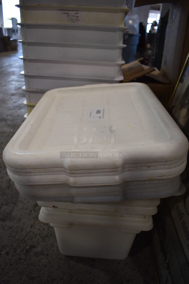 ALL ONE MONEY! Lot of 2 Poly Bins and 11 Bus Bin Lids - Image 4 of 5