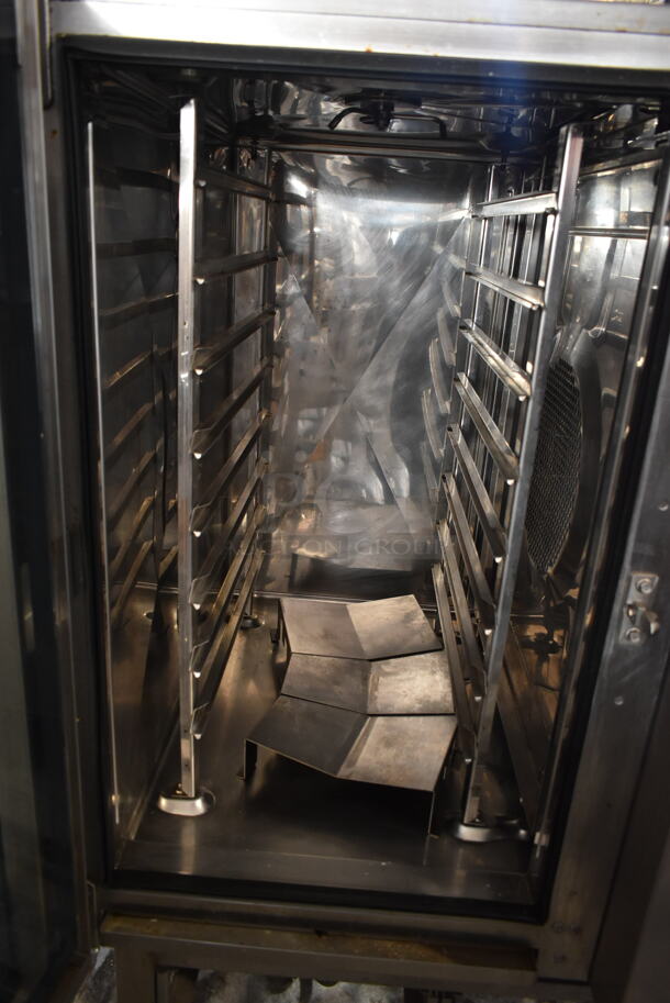 Blodgett BCM-101/K1.10 Stainless Steel Commercial Electric Powered Combi Convection Oven on Pan Rack w/ Commercial Casters. 208 Volts, 3 Phase.  - Image 8 of 11