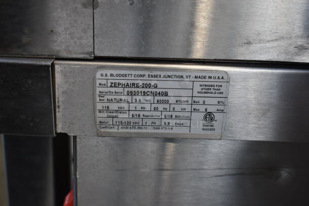 2 Blodgett Zephaire-200-G Stainless Steel Commercial Natural Gas Powered Full Size Convection Ovens w/ View Through Doors, Metal Oven Racks and Thermostatic Controls on Commercial Casters. 60,000 BTU. 2 Times Your Bid! - Image 9 of 9