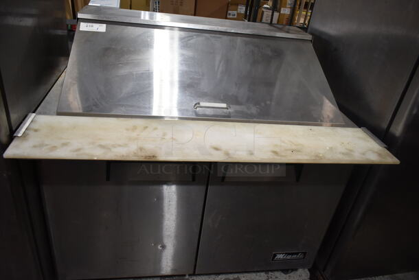 2018 Migali C-SP48-18BT-HC Stainless Steel Commercial Sandwich Salad Prep Table Bain Marie Mega Top. 115 Volts, 1 Phase. Tested and Powers On But Does Not Get Cold