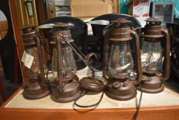 4 Brown Metal Lamps. 7x5.5x22. 4 Times Your Bid! (bar) - Image 4 of 4