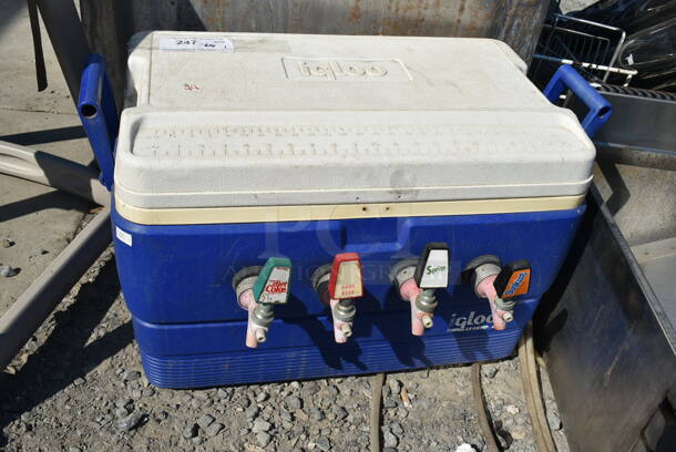 Igloo White and Blue Poly Jockey Box w/ 4 Heads.  - Image 2 of 5