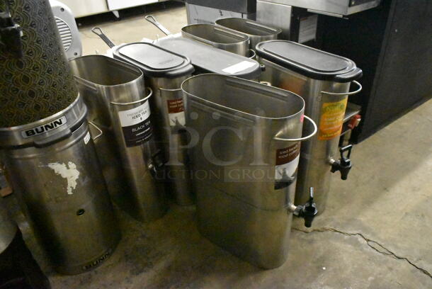 7 Stainless Steel Beverage Holder Dispensers w/ 4 Lids. 6x16x22, 6x22.5x21.5. 7 Times Your Bid! - Image 2 of 4