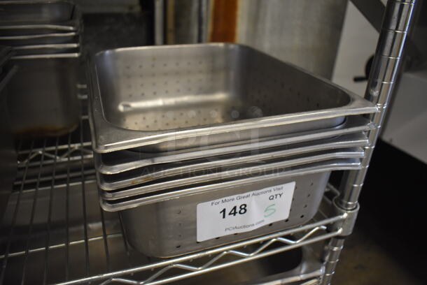 5 Perforated Stainless Steel Half Size Drop In Bins. 1/2x4. 5 Times Your Bid! - Image 2 of 4