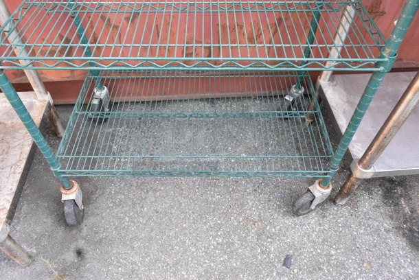 Green Finish 6 Tier Wire Shelving Unit on Commercial Casters. BUYER MUST DISMANTLE. PCI CANNOT DISMANTLE FOR SHIPPING. PLEASE CONSIDER FREIGHT CHARGES.  - Image 2 of 4