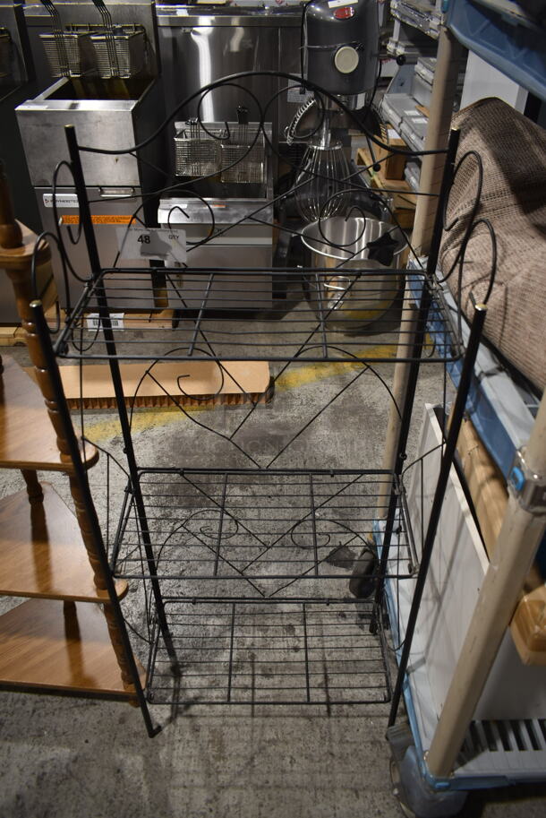 Black Metal 3 Tier Shelving Unit. - Image 1 of 2
