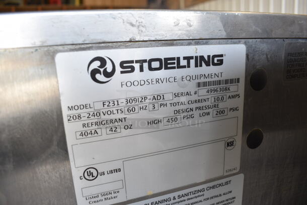2014 Stoelting Model F231-309I2-AD1 Stainless Steel Commercial Floor Style Air Cooled 2 Flavor w/ Twist Soft Serve Ice Cream Machine on Commercial Casters. 208-240 Volts, 3 Phase.  - Image 6 of 6