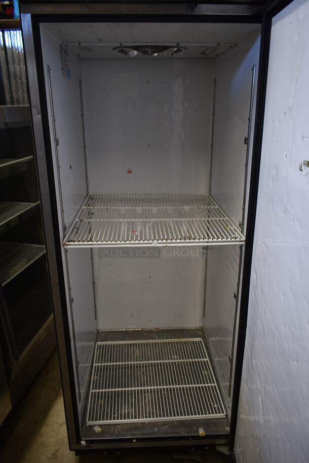 2013 True TG1R-1S ENERGY STAR Stainless Steel Commercial Single Door Reach In Cooler w/ Poly Coated Racks on Commercial Casters. 115 Volts, 1 Phase. Tested and Working! - Image 4 of 7