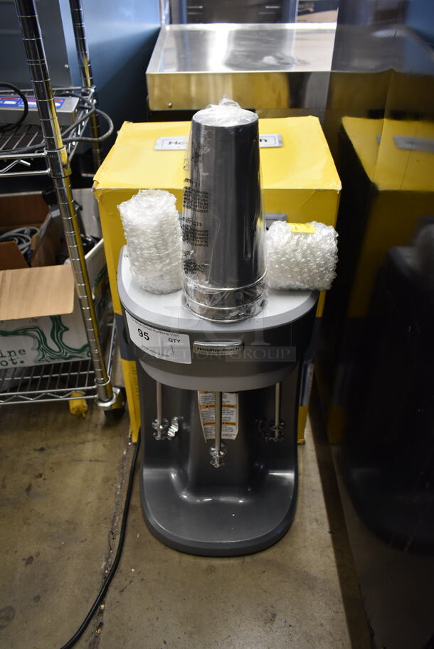 LIKE NEW! Hamilton Beach HMD400 Metal Commercial Countertop 3 Head Drink Mixer w/ 3 Mixing Cups. 120 Volts, 1 Phase. Tested and Working! - Image 1 of 7