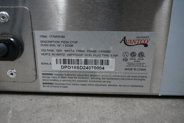 BRAND NEW SCRATCH AND DENT! Avantco 177DPO18S Stainless Steel Countertop Electric Oven. 120 Volts, 1 Phase. Tested and Working! - Image 7 of 7