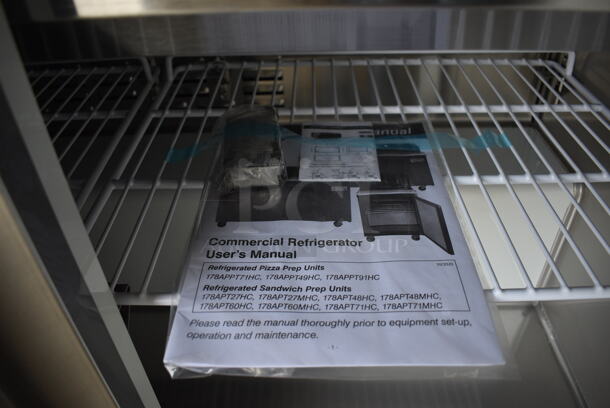 BRAND NEW SCRATCH AND DENT! Avantco Model 178APT71MHC Stainless Steel Commercial Sandwich Salad Prep Table Bain Marie Mega Top on Commercial Casters. 115 Volts, 1 Phase. 70x35x46.5. Tested and Working! - Image 7 of 11
