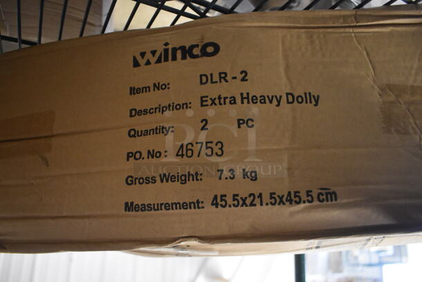 2 BRAND NEW IN BOX! Winco DLR-2 Black Poly Trash Can Dollies on Commercial Casters. 18x18x6.5. 2 Times Your Bid! - Image 4 of 4