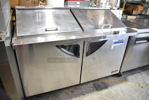Turbo Air TST-60SD-24 Stainless Steel Commercial Sandwich Salad Prep Table Bain Marie Mega Top on Commercial Casters. 115 Volts, 1 Phase. Tested and Powers On But Does Not Get Cold