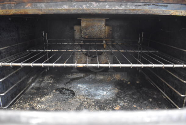 Imperial Stainless Steel Commercial Natural Gas Powered 6 Burner Range w/ Salamander Cheese Melter, Convection Oven and Back Splash on Commercial Casters. 36x33x73 - Image 7 of 8