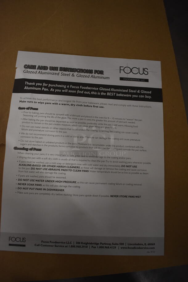 Box of 6 BRAND NEW! Focus Metal 12 Cup Pecan Roll Baking Pans. 13.5x18x2 - Image 4 of 4