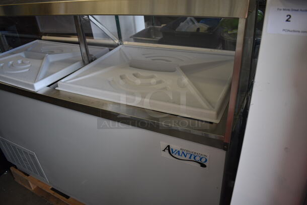 BRAND NEW SCRATCH AND DENT! Avantco 178CPW68HC Deluxe 12 Tub White Ice Cream Dipping Cabinet. Missing Front Glass. 115 Volt 1 Phase. Tested and Working! - Image 8 of 9