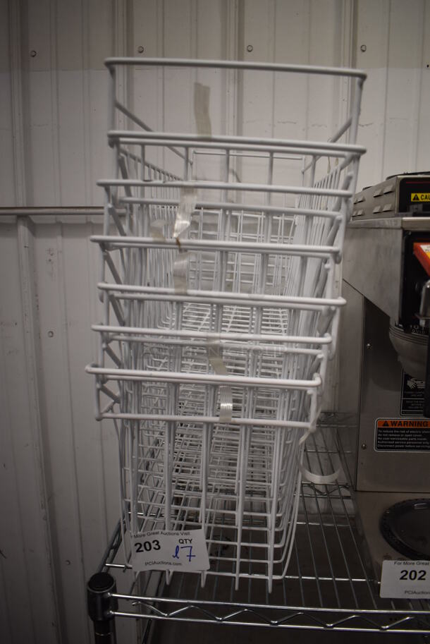 ALL ONE MONEY! White Poly Coated Wire Baskets. 9x24x11 - Image 1 of 3