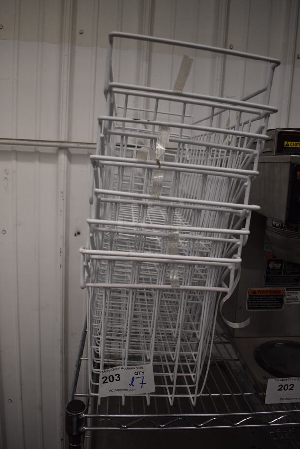 ALL ONE MONEY! White Poly Coated Wire Baskets. 9x24x11 - Image 3 of 3