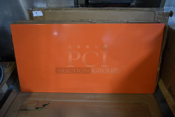BRAND NEW SCRATCH AND DENT! Lancaster Table & Seating 164DA3263ORG Alloy Series 63" x 32" Orange Standard Height Outdoor Table. Stock Picture Used as Gallery. - Image 3 of 5