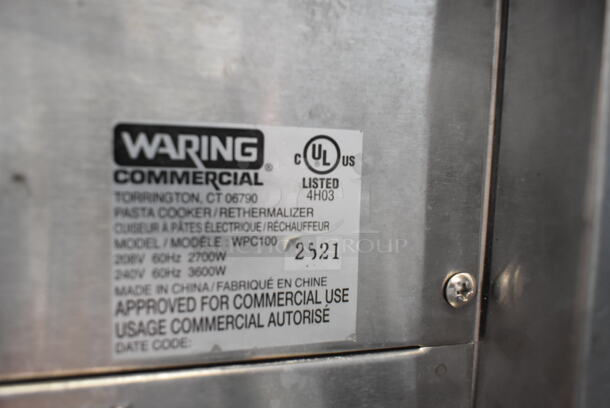 Waring WPC100 Stainless Steel Commercial Countertop Electric Powered Pasta Cooker Thermalizer. 208/240 Volts.  - Image 4 of 4