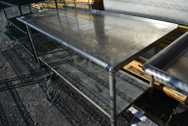 Stainless Steel Commercial Table w/ Metal Under Shelf. 72x30x34