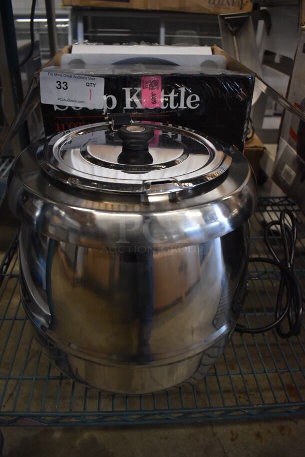 BRAND NEW IN BOX! Avantco 177S30SS Stainless Steel Commercial Countertop Soup Kettle Food Warmer. 120 Volts, 1 Phase. 13x13x14. Tested and Working!