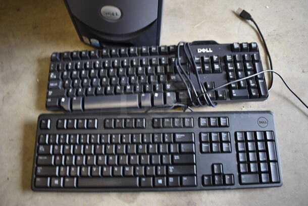 ALL ONE MONEY! Lot of Dell Computer Tower and 2 Keyboards! Includes 7x16.5x14.5 - Image 2 of 3