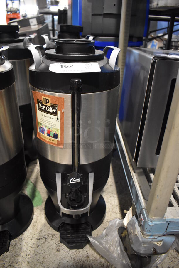 2 Curtis TXSG1501S600 Stainless Steel Coffee Urn Dispenser. 9x14x23. 2 Times Your Bid!