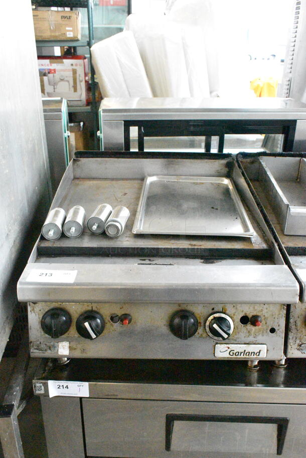 LATE MODEL! Garland Stainless Steel Commercial Countertop Natural Gas Powered Flat Top Griddle.  - Image 1 of 6