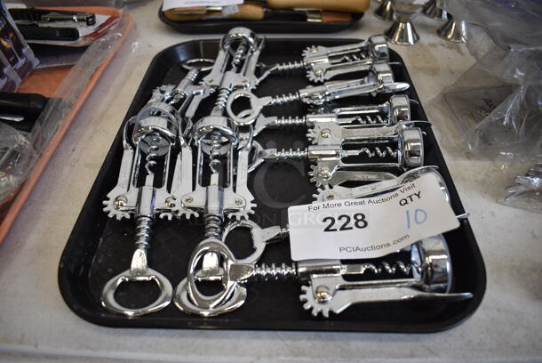 ALL ONE MONEY! Lot of 10 BRAND NEW Metal Wine Bottle Openers. 7". - Image 2 of 3