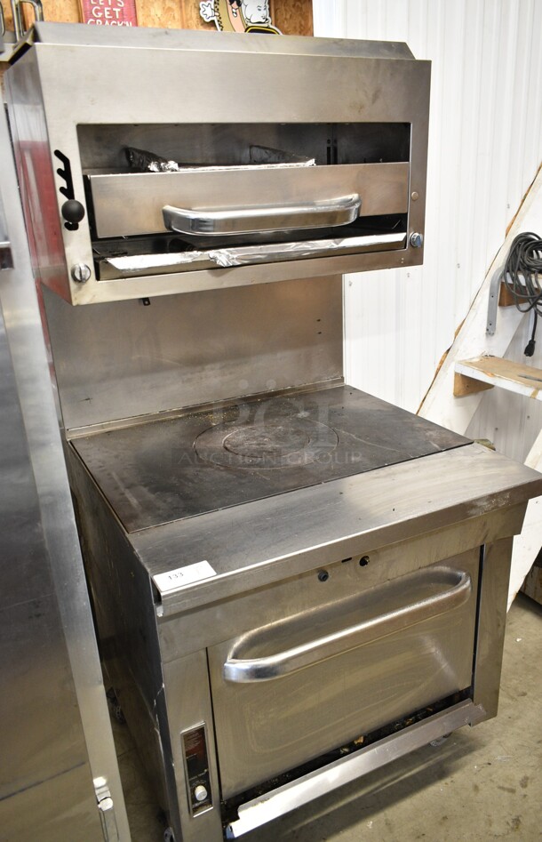 Southbend Platinum P36D-GRAD Stainless Steel Commercial Natural Gas Powered Single Burner Range w/ Salamander Cheese Melter and Oven - Image 1 of 9