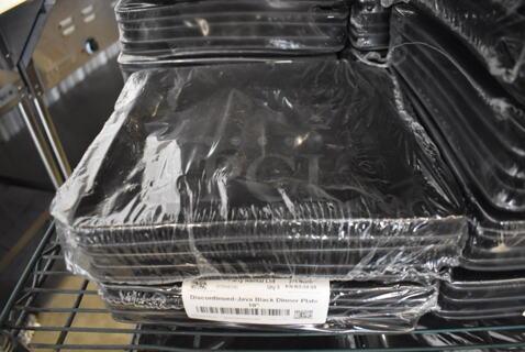 ALL ONE MONEY! Tier Lot of BRAND NEW! Java Black Ceramic Square Plates. 10x10x1