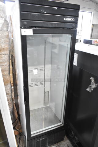 2019 Habco SE18 Metal Commercial Single Door Cooler Merchandiser w/ Poly Coated Racks. 115 Volts, 1 Phase. Tested and Working!