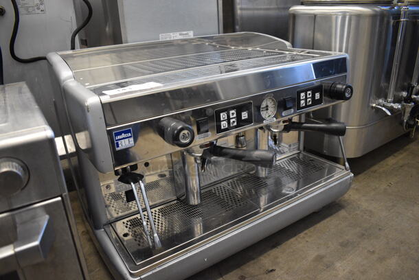 LavAzza Stainless Steel Commercial Countertop 2 Group Espresso Machine w/ 2 Portafilters and 2 Steam Wands. 208 Volts, 1 Phase. 29x20x21 - Image 3 of 7