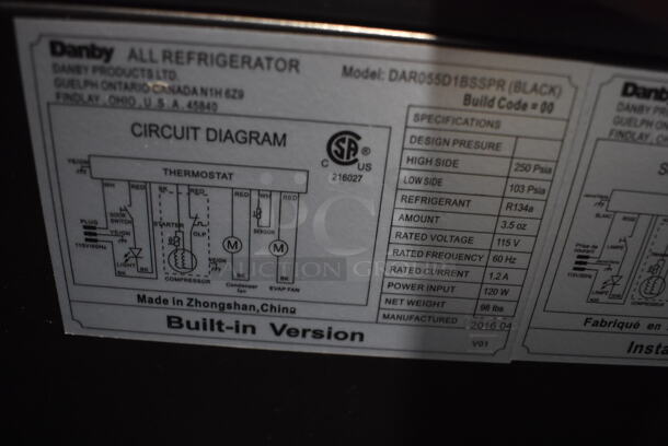 BRAND NEW! Danby Silhouette DAR055D1BSSPR Stainless Steel Beverage Cooler. 115 Volts, 1 Phase. 24x26x35. Tested and Working! - Image 10 of 11