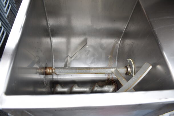 Hobart 4246 S Stainless Steel Commercial Floor Style Meat Mixer Grinder w/ Foot Pedal on Commercial Casters. 208 Volts, 3 Phase. - Image 6 of 7
