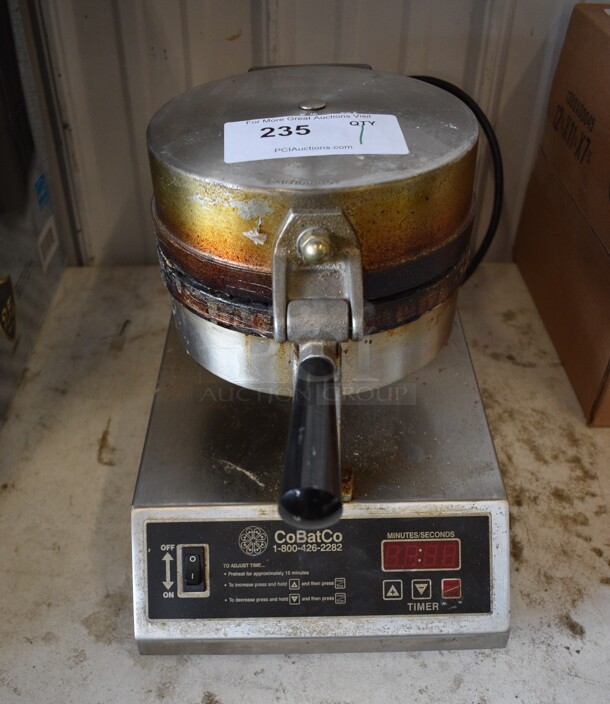Model MD10SSE-L Stainless Steel Commercial Countertop Waffle Cone Maker. 120 Volts, 1 Phase. 10x20x14. Tested and Working!