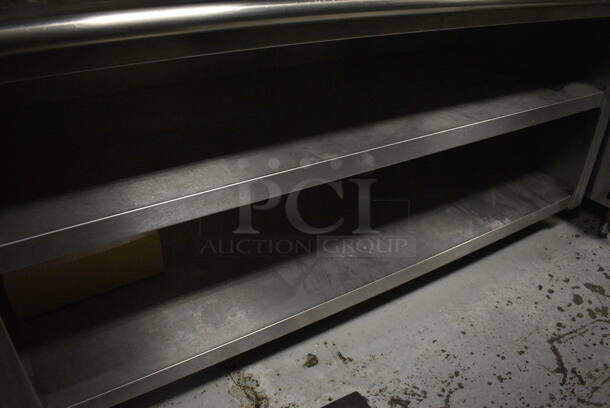 Stainless Steel Commercial Table w/ Back Splash and 2 Under Shelves. 72x30x39. (kitchen) - Image 3 of 4