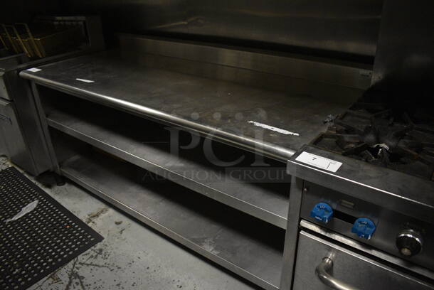 Stainless Steel Commercial Table w/ Back Splash and 2 Under Shelves. 72x30x39. (kitchen) - Image 4 of 4