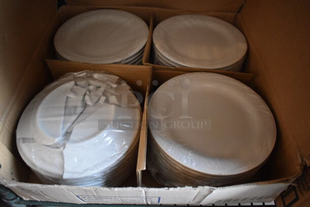 2 Boxes of BRAND NEW! Items; 12 Libbey Martini Glasses and  35 Arcadia White Ceramic Plates. Includes 7.5x7.5x0.5, 4.5x4.5x7. 2 Times Your Bid! - Image 7 of 10