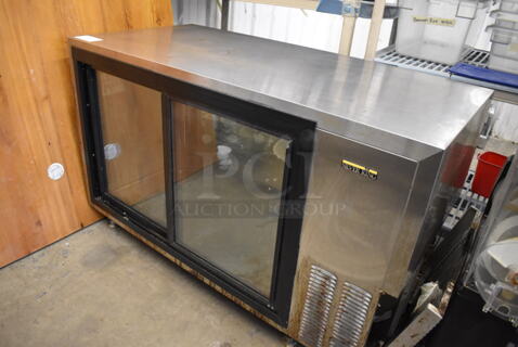 Silver King SKDC48 Stainless Steel Commercial 2 Door Cooler Merchandiser. 115 Volts, 1 Phase. 48x23x30. Tested and Working!