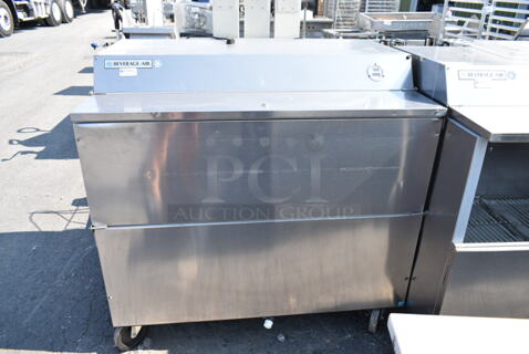 Beverage Air SMF49Y-1-S Stainless Steel Commercial Milk Cooler on Commercial Casters. 115 Volts, 1 Phase. Tested and Powers On But Does Not Get Cold

