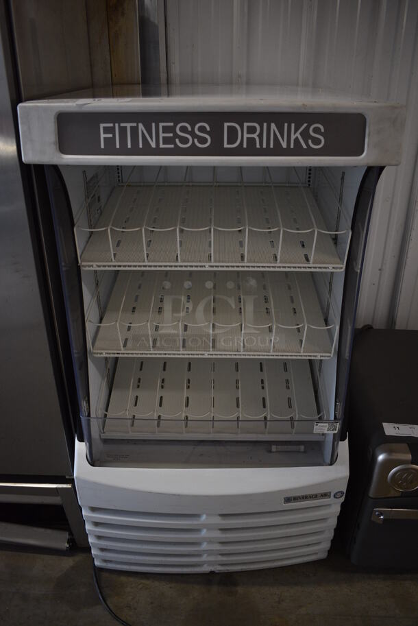 Beverage Air Model BZ13-1-W Metal Commercial Open Grab N Go Merchandiser w/ Poly Coated Racks. 115 Volts, 1 Phase. 30x33x55. Tested and Working!