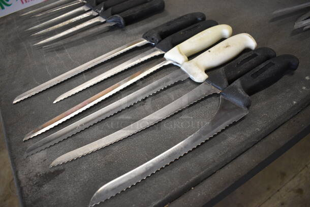 6 Sharpened Stainless Steel Serrated Knives. Includes 15". 6 Times Your Bid! - Image 4 of 4