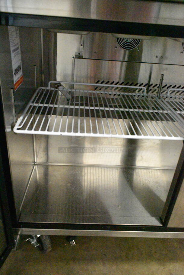 2022 Bison BST-48-18 Stainless Steel Commercial Sandwich Salad Prep Table Bain Marie Mega Top on Commercial Casters. 115 Volts, 1 Phase. Tested and Working! - Image 7 of 8