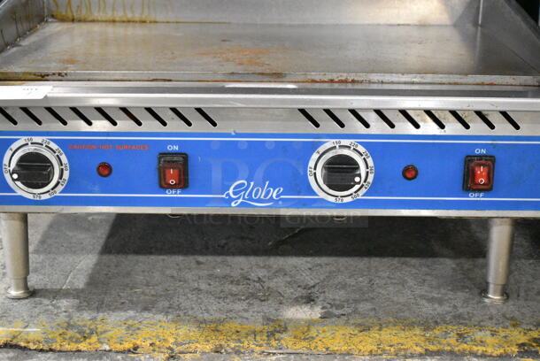 Globe PG24E Stainless Steel Commercial Countertop Electric Powered Flat Top Griddle. 208/240 Volts.  - Image 4 of 5