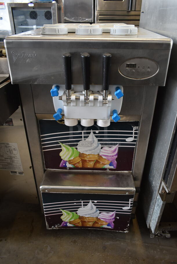 2013 Aspera Stainless Steel Commercial Floor Style Air Cooled2 Flavor w/ Twist Soft Serve Ice Cream Machine on Commercial Casters. 220 Volts. - Image 4 of 10